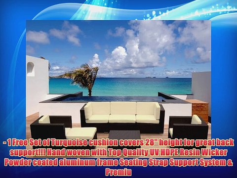 Outdoor Patio Wicker Furniture Sofa Sectional 7pc Resin Couch Set