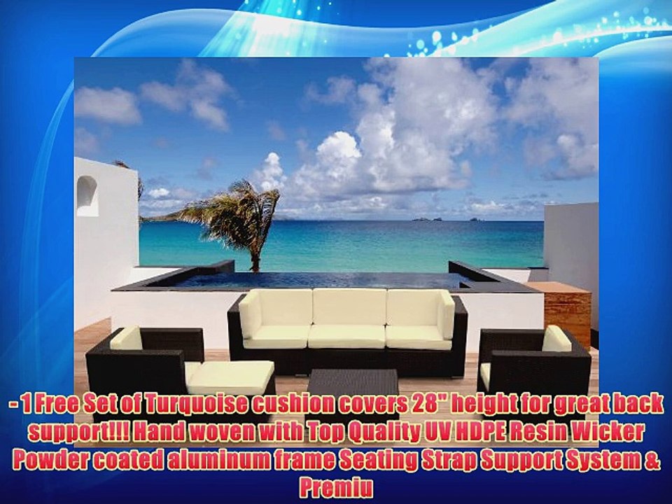 Outdoor Patio Wicker Furniture Sofa Sectional 7pc Resin Couch Set