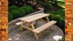 6' Red Cedar Picnic Table with Attached Benches