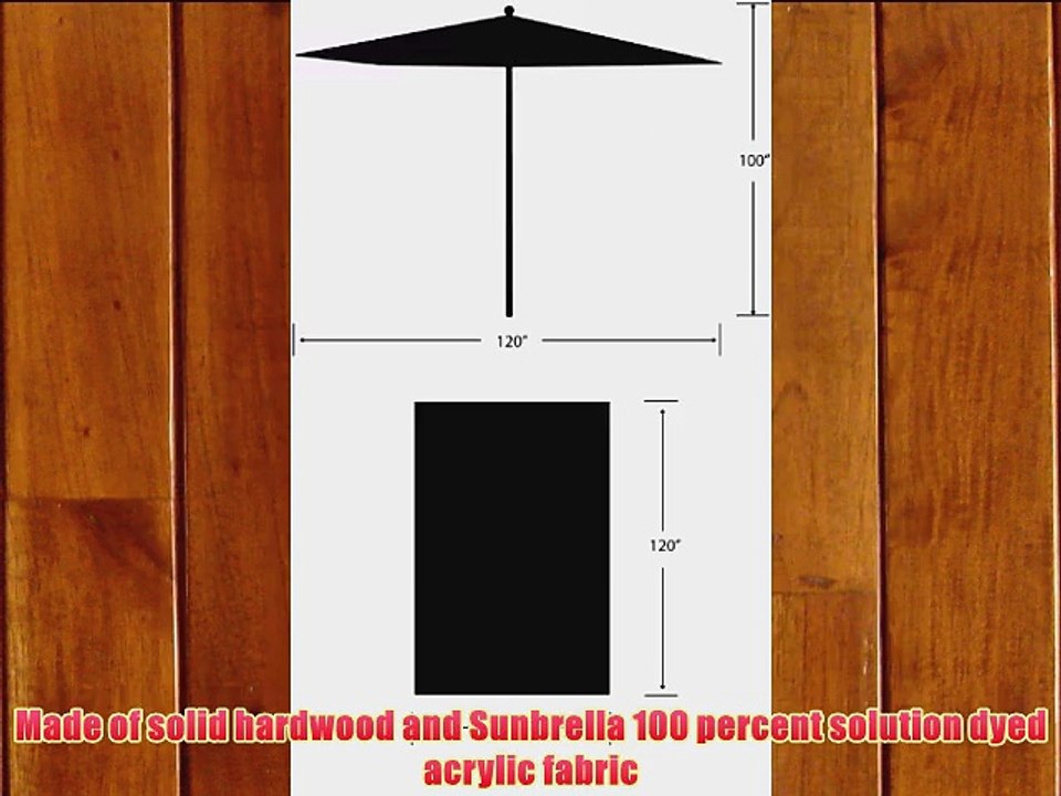 Oxford Garden Sunbrella 10-Foot Rectangular Market Umbrella Dupione Papaya