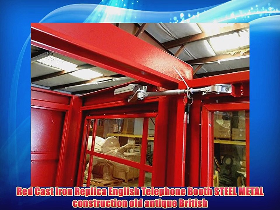 Red Cast Iron Replica English Telephone Booth STEEL METAL construction old antique British