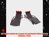 RST Brands Cantina Arc Lounger Set with Bolster Pillow Set Patio Furniture 2-Pack
