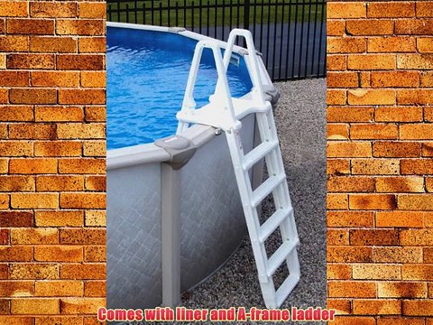 Blue Wave Martinique 15-Feet Round 52-Inch Deep 7-Inch Top Rail Metal Wall Swimming Pool Package
