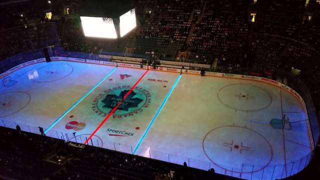 Amazing 'On Ice Projection' on Leafs vs. Hurricanes hockey pregame