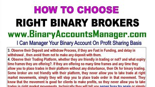 Choosing A Binary Option Broker / Best Binary Options Trading Brokers