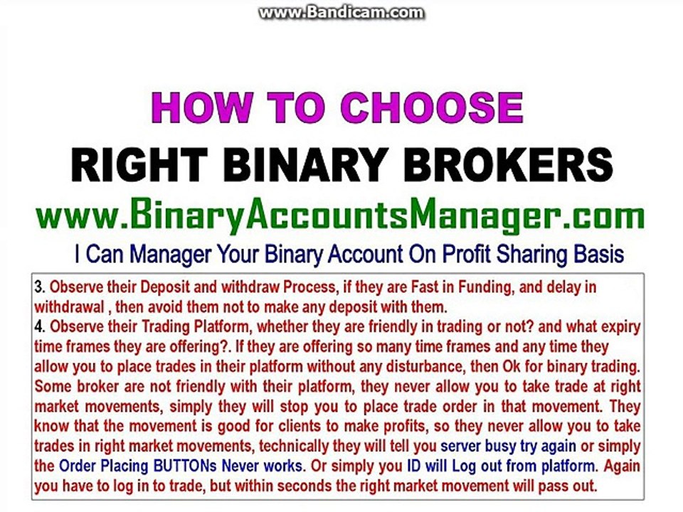 Choosing A Binary Option Broker / Best Binary Options Trading Brokers