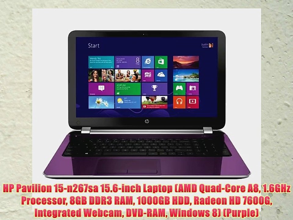 HP Pavilion 15-n267sa 15.6-inch Laptop (AMD Quad-Core A8 1.6GHz Processor 8GB DDR3 RAM 1000GB