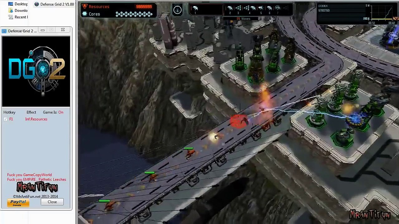 Code Triche Defense Grid 2 V1.00