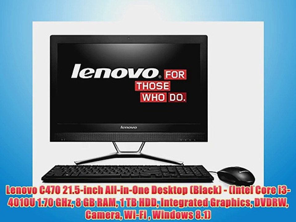 Lenovo C470 21.5-inch All-in-One Desktop (Black) - (Intel Core i3-4010U 1.70 GHz 8 GB RAM 1