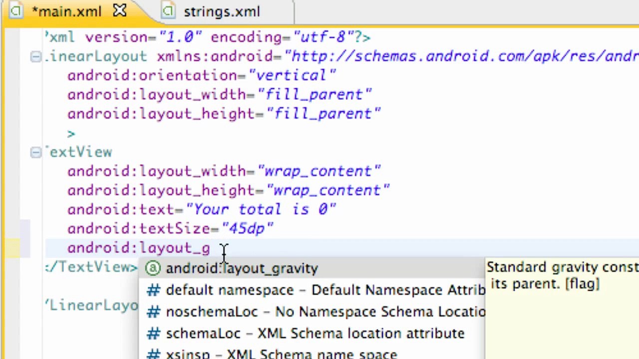 Android Application Development Tutorial - 7 - Creating A Button in XML and Adding an ID