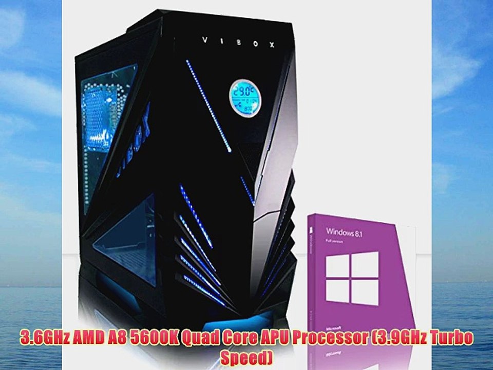 VIBOX Ultra 11 - 3.9GHz Quad Core Home Office Family Gaming PC Multimedia Desktop PC Computer