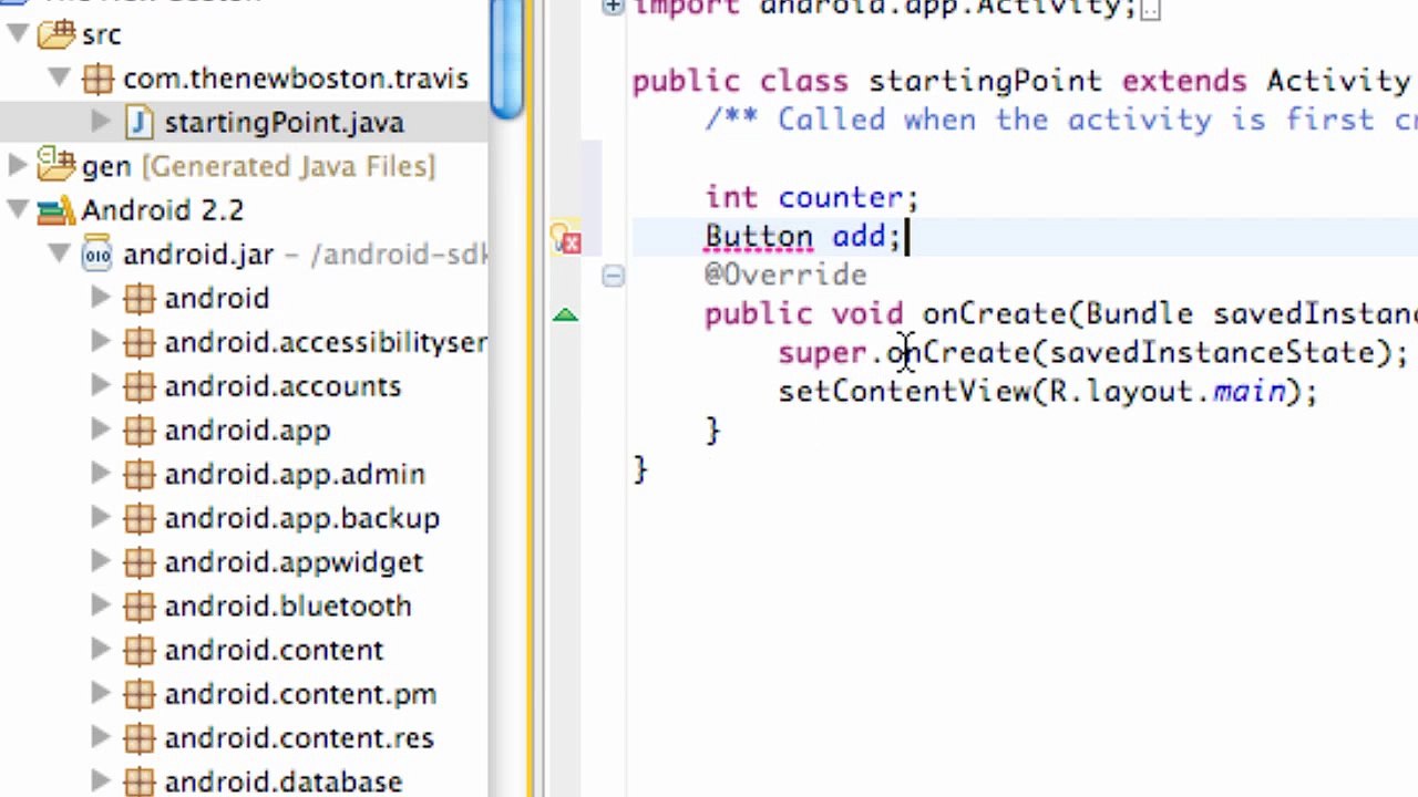 Android Application Development Tutorial - 8 - Setting up Variables and Referencing XML ids