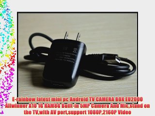 E-rainbow latest mini pc Android TV CAMERA BOX EU2000 Allwinner A10 1G RAM8G Built-in 5MP Camera
