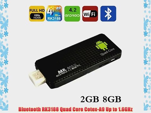 MK809III Mini PC TV Box Android 4.2.2 RK3188 Quad Core up to 1.6GHZ 2G RAM 8G ROM GPU Mali-400