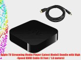 Apple TV Streaming Media Player (Latest Model) Bundle with High-Speed HDMI Cable (6 Feet /