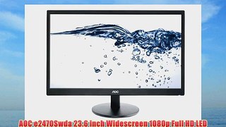 AOC e2470Swda 23.6 inch Widescreen 1080p Full HD LED Multimedia Monitor (1920 x 1080 5ms VGA