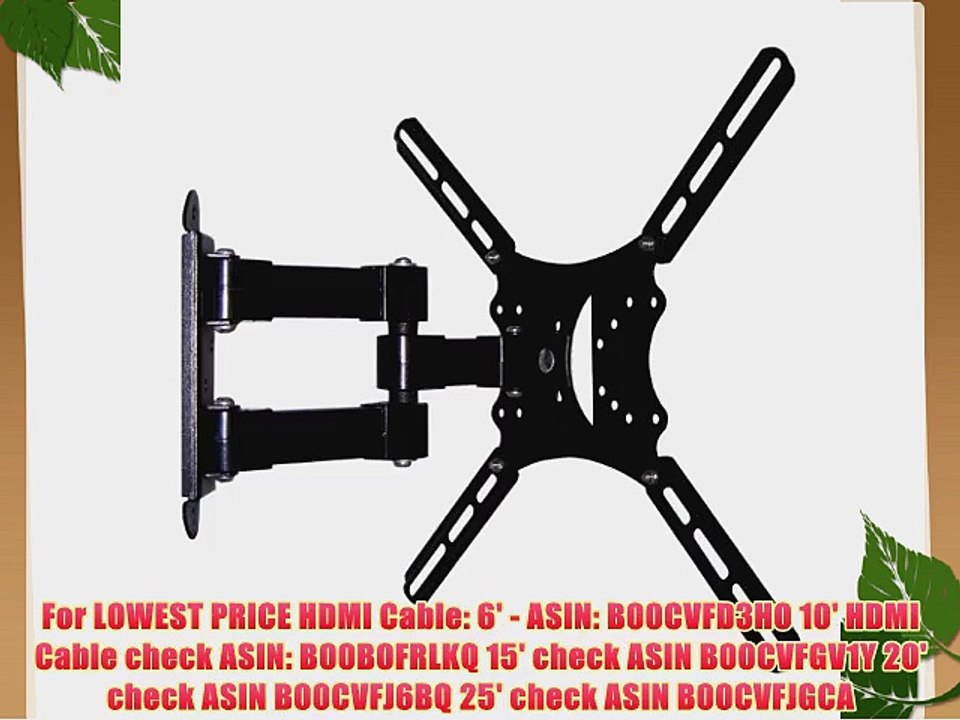 VESA 400x400 - Full Motion Swing Out Tilt and Swivel Articulating Arm LCD LED Plasma TV Wall