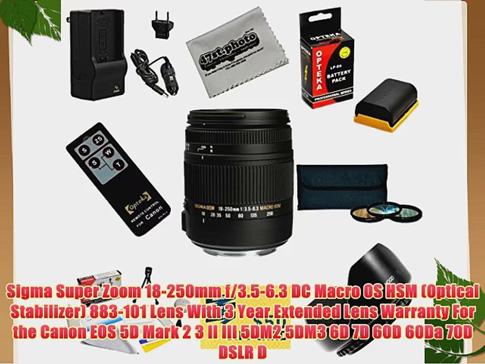 Sigma Super Zoom 18-250mm f/3.5-6.3 DC Macro OS HSM (Optical Stabilizer) 883-101 Lens With
