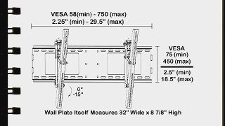 Black Tilting/Tilt Wall Mount Bracket for Panasonic Viera TH-42PX80U (TH42PX80U) 42 Plasma