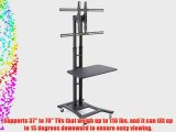 Adjustable Height Metal TV Stand with a Standardized VESA Bracket a Large Shelf and Locking