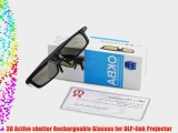 Okeba Ultralight Active Shutter Rechargeable Glasses For 3D DLP-LINK Projector Acer/Samsung/Sharp/Viewsonic/OPTOMA/Mitsubishi/BenQ