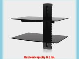 Ematic EMD212 2 Shelf Component Wall Mount Kit with Cable Management for DVD Players DVRs and