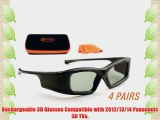 PANASONIC-Compatible 3ACTIVE? 3D Glasses. For 2013/2012 RF 3D TV's. Rechargeable. MULTI-PACK
