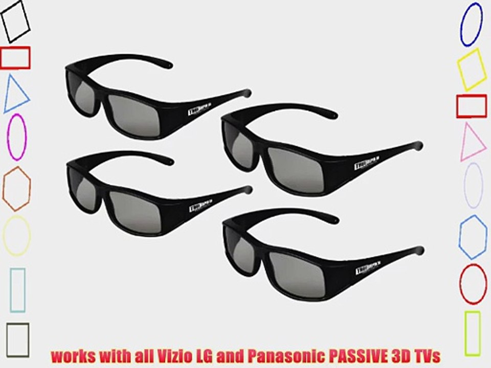 True Depth 3D? Circular Polarized Glasses for Passive Vizio 3D TVs (4 Pairs!)
