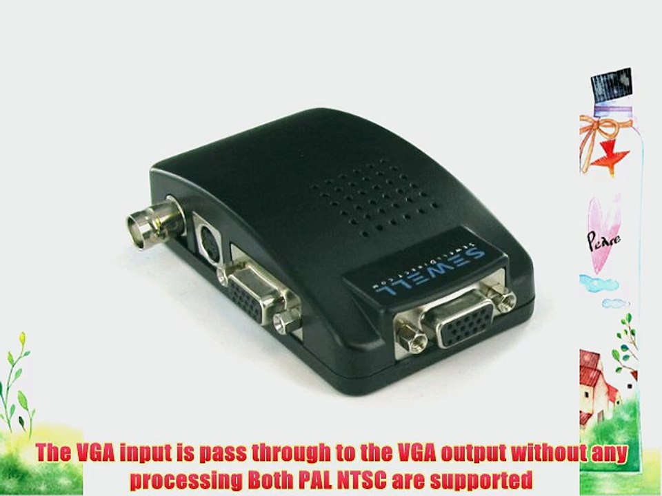 BNC to VGA Converter - VGA Pass Through - VGA Cable Included