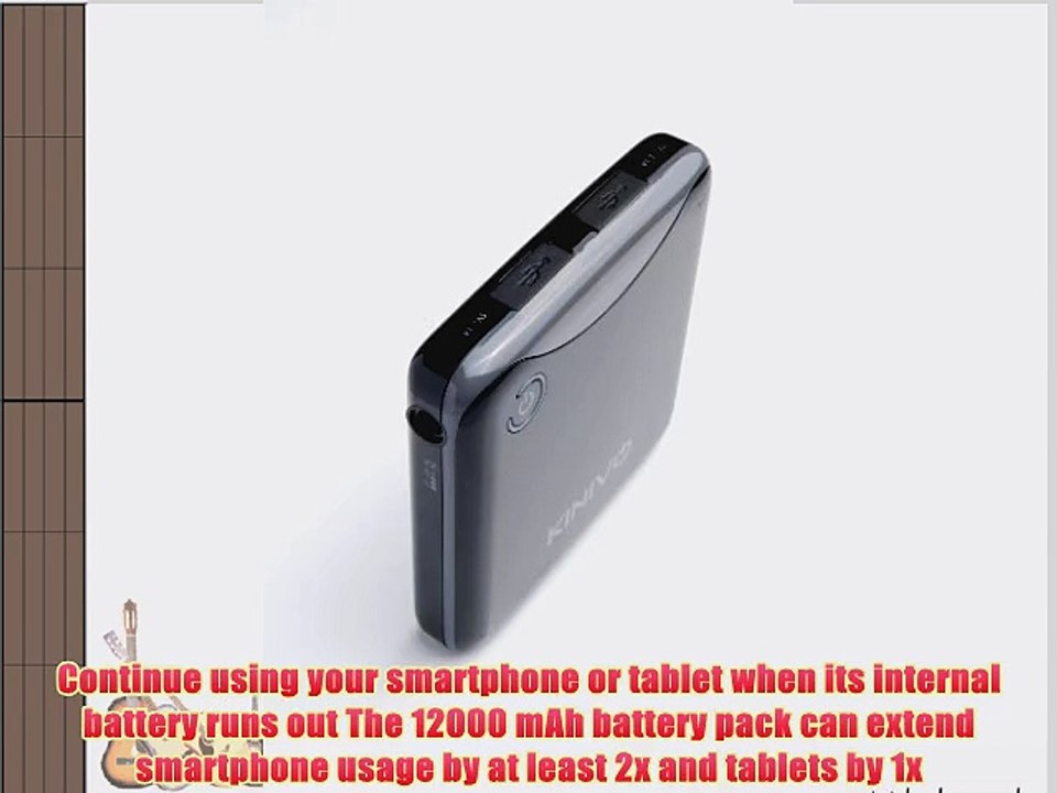 Kinivo EB12X Portable Rechargeble Battery Pack - for iPad iPhone other tablets and smartphones