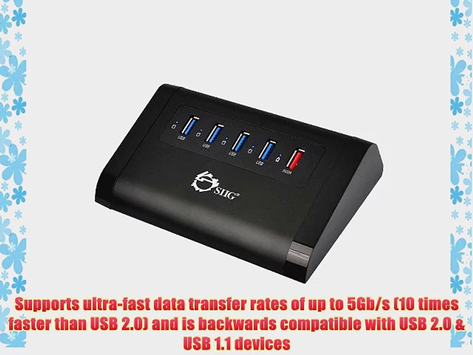 SIIG USB 3.0 4-Port Aluminum HUB with 2A Charging Port Powered by 12V/3A Adapter