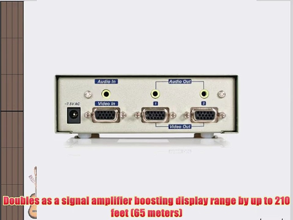 StarTech.com 2 Port High Resolution VGA Video Splitter with Audio - 400 MHz