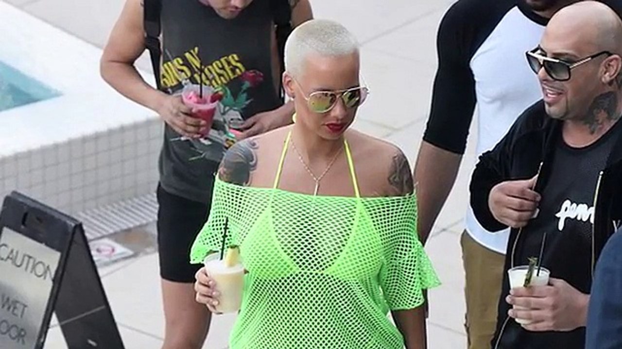 Amber Rose Hot Topless Steamy Shower