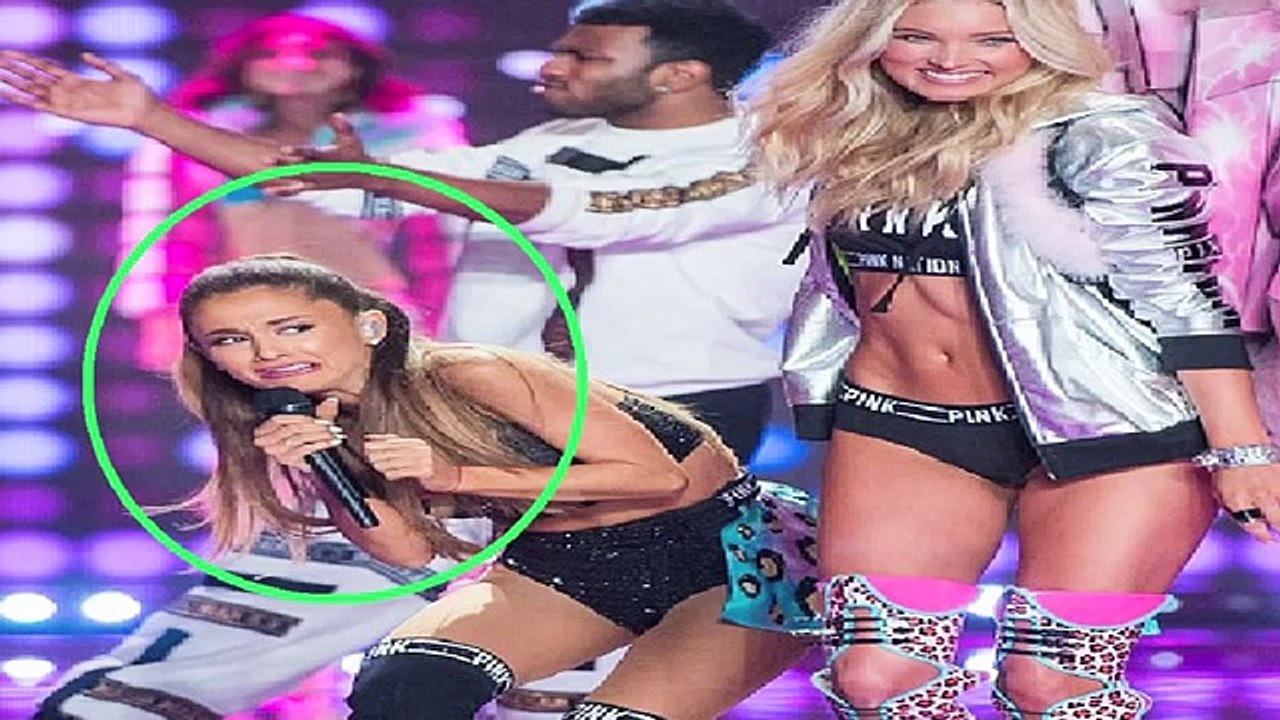 Ariana Grande Victoria's Secret Fashion Show Hit In the Face!