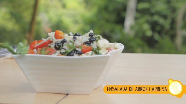 CÓMO HACER ENSALADA CAPRESA DE ARROZ CON VINAGRETA DE ALBAHACA