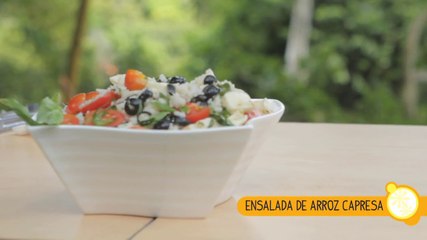 CÓMO HACER ENSALADA CAPRESA DE ARROZ CON VINAGRETA DE ALBAHACA