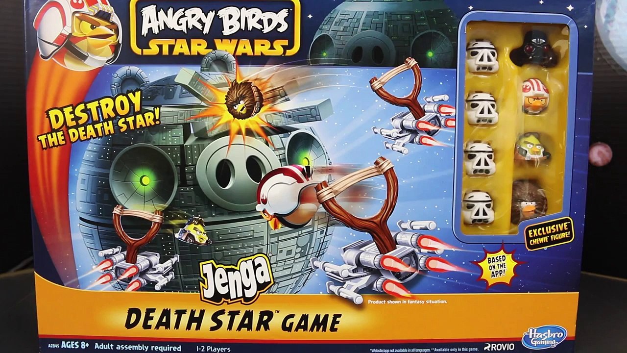 ANGRY BIRDS Star Wars Jenga GAME Death Star Explosion Luke Skywalker Red Bird Play