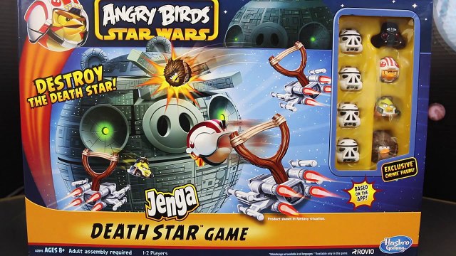 ANGRY BIRDS Star Wars Jenga GAME Death Star Explosion Luke Skywalker Red Bird Play