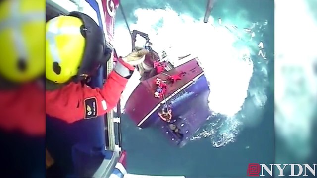 Dramatic rescue from sinking ship off Scotland coast