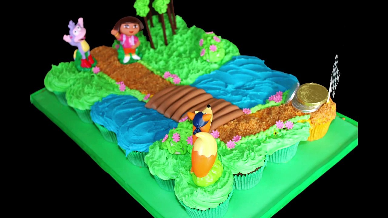 Dora Cupcake Cake! Make a Dora the Explorer Pullapart Cupcakes Cake - by Cupcake Addiction