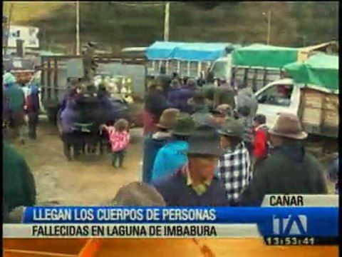 LLegaron los cuerpos de fallecidos en laguna de Imbabura