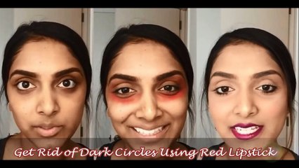 Hide Dark Circles Using Red Lipstick by Deepicam