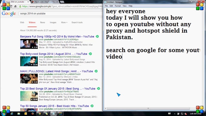 How to open Youtube in Pakistan without proxy and hotspot shield - Umer Farooq