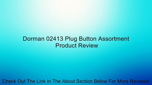 Dorman 02413 Plug Button Assortment Review