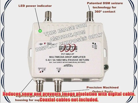 2-Port Bi-Directional Cable TV HDTV Amplifier Splitter Signal Booster with Passive Return Path
