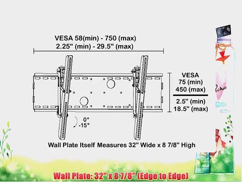 Black Tilting Wall Mount Bracket for Panasonic TH-37PX60U Plasma 37 inch HDTV TV
