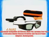 MITSUBISHI-Compatible 3ACTIVE ? 3D Glasses. Includes IR Emitter. Rechargeable. MULTI-PACK