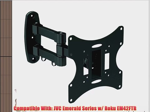 Black Full-Motion Tilt/Swivel Wall Mount Bracket for JVC Emerald Series w/ Roku EM42FTR 42