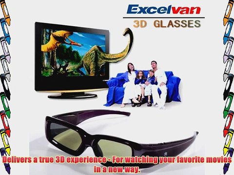 Excelvan Rechargeable 3D Active Glasses Black For Panasonic viera TC-P55st30 TC-P65ST30