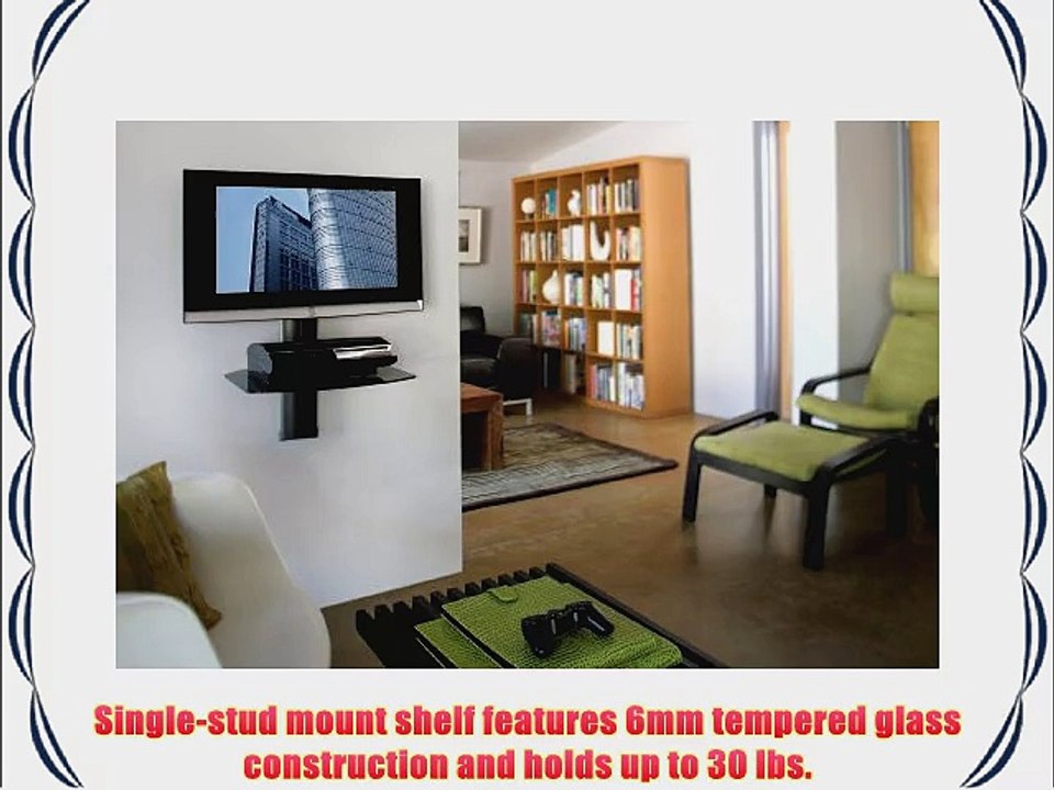 Omnimount Tria 1 B 1-Shelf Wall Furniture - Black/Dark Glass